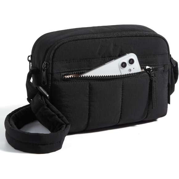 Chic Black Mini Crossbody Purse with RFID Blocking - Stylish Travel Handbag - Picture 1 of 7